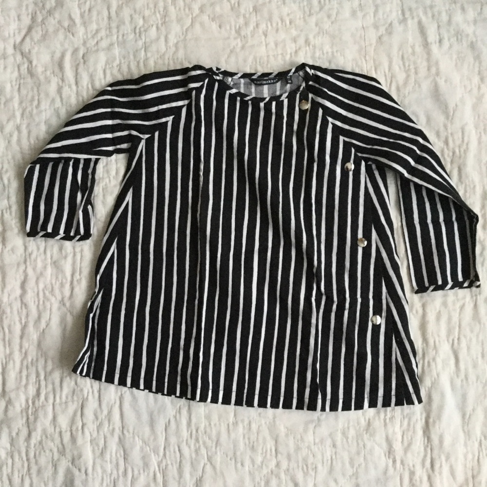 Marimekko Black White Striped Dress size 92 (2-3T)